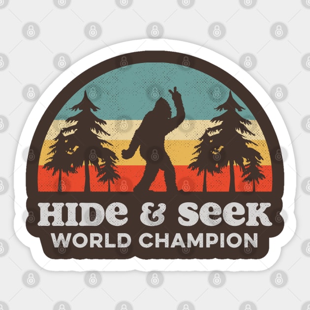 Retro Bigfoot Hide & Seek World Champion Sticker by Tingsy